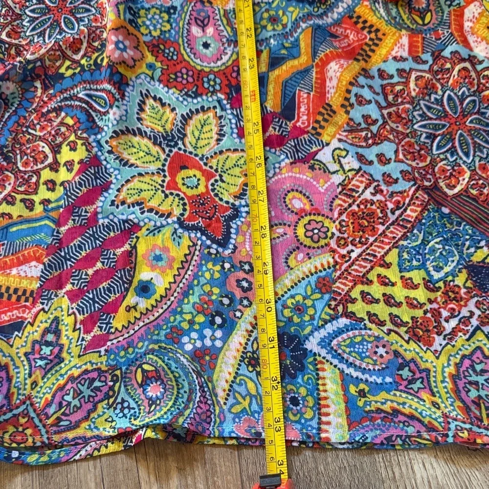 Bleu Rod Beattie Multicolor Paisley Blouse size M